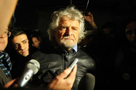 Il comico genovese Beppe Grillo, leader del Movimento 5 Stelle